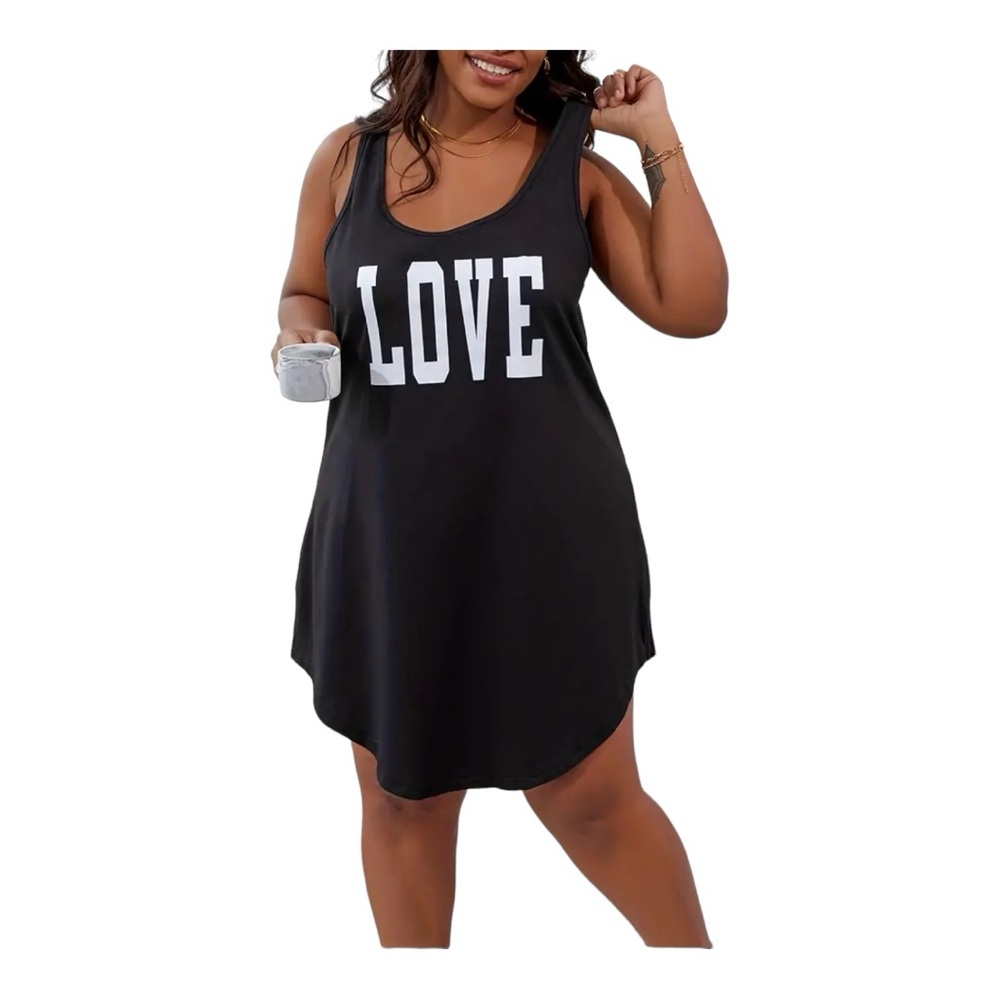 Chic Me Women’s Size 4X(20) Black Love Nightgown